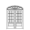 12-lite over 1-panel interior double door with elliptical transom
Unit Dimension 74" x 102-3/8"
Door Dimension 36" x 84"
Panels - raised
Glazing - Tempered Single Pane Glass, SDL